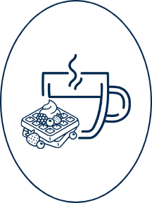 Vulkana spa boat treats waffles and warm drinks pictogram